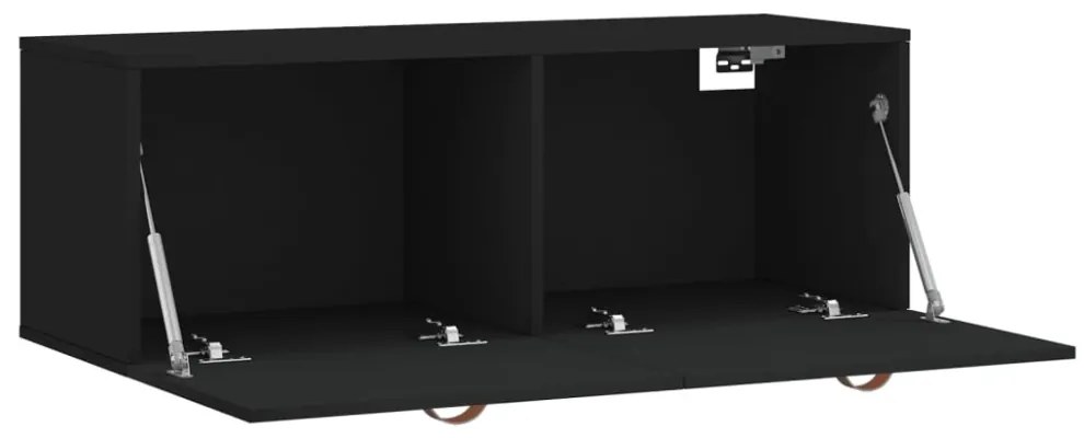 fekete szerelt fa faliszekrény 100 x 36,5 x 35 cm