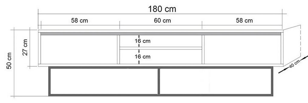 TV asztal/Szekrény Rody 180 (travertin)  . 1102536