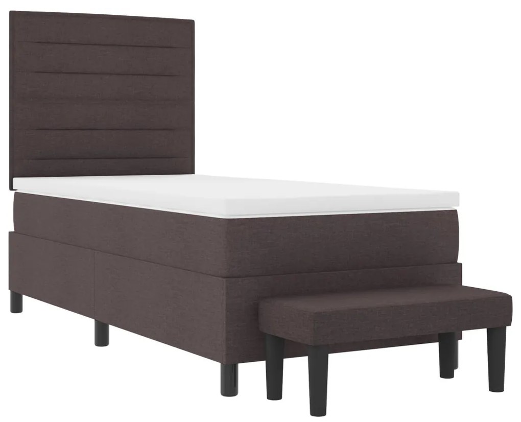 Box Spring Ágy Matraccal és Pad Dark Brown 80x200 cm Szövet