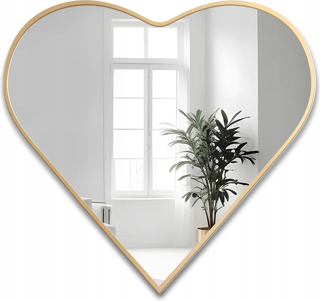 Dekorációs tükör Szív arany keretben Mdf FI80 cm