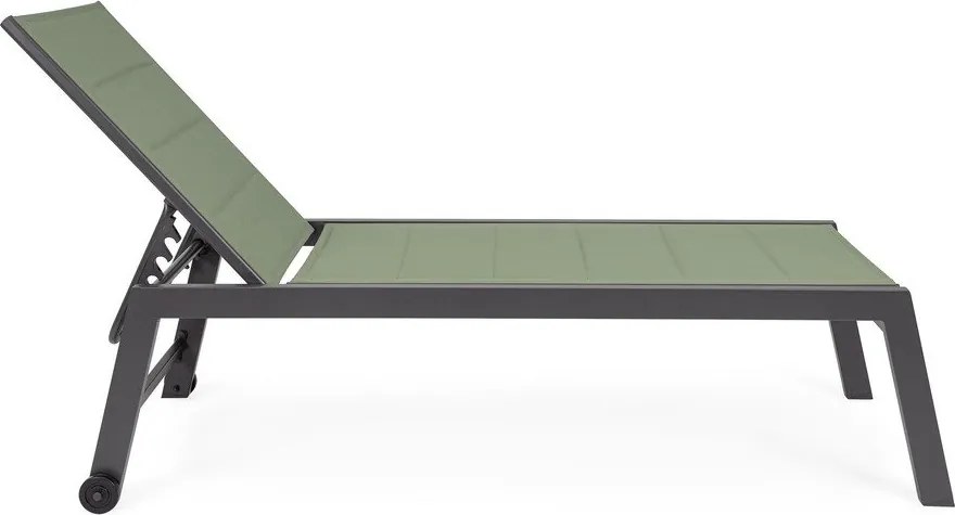 Zöld fém kerti napozóágy Hilde – Bizzotto