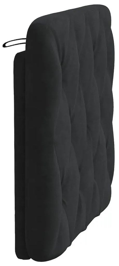 fekete bársony fejtámla párna 80 cm