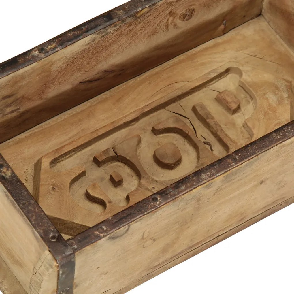 4 db tálca 30x15x9 cm tömör újrahasznosított fa