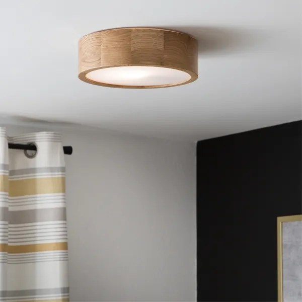 Brilagi - LED RGBW fényerőszabályozható mennyezeti lámpa CARVALHO 1xE27/9W/230V Wi-Fi tölgy átm. 27,5