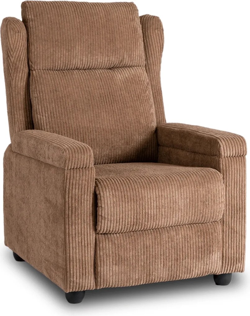 Dönthető fotel barna kord kárpittal – SPENCER