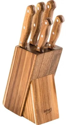 Lamart LT2080 Wood 5 darabos késkészlet tömbben