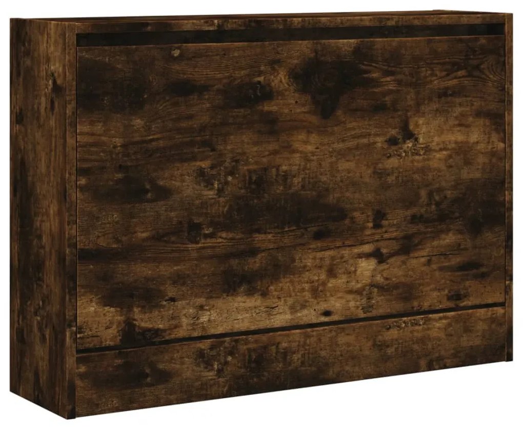 füstös tölgy színű szerelt fa cipőszekrény 80 x 21 x 57 cm