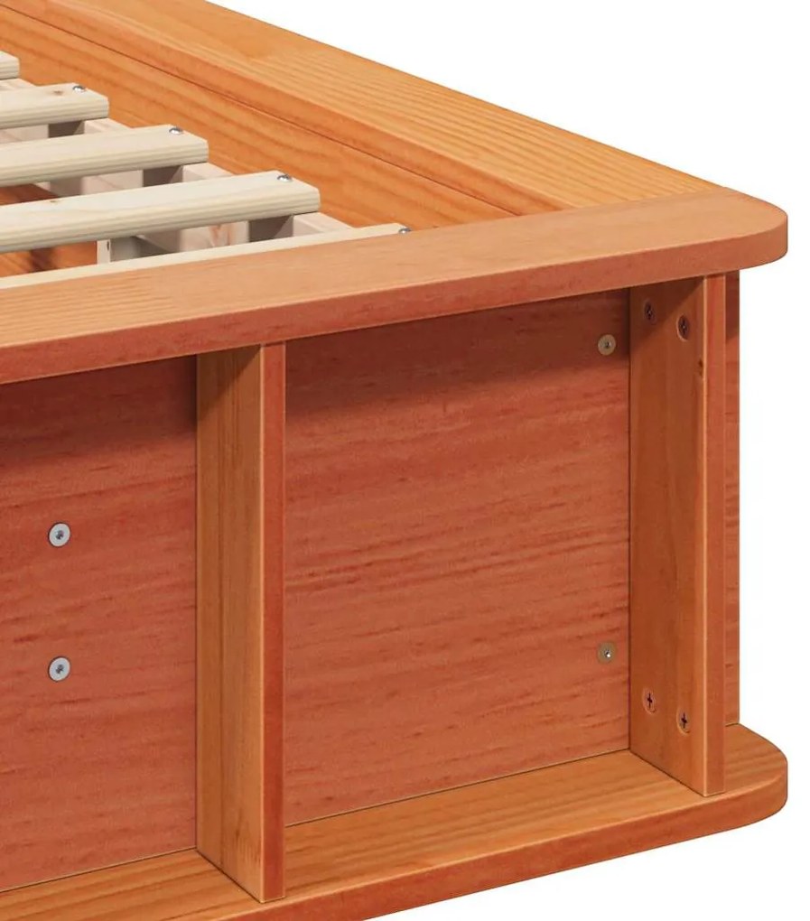 Ágykeret tárolóval Viaszbarna 80 x 200 cm faszínű