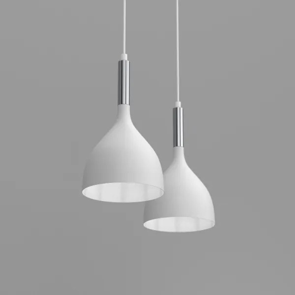 Csillár zsinóron NOAK 2xE27/15W/230V fehér/króm