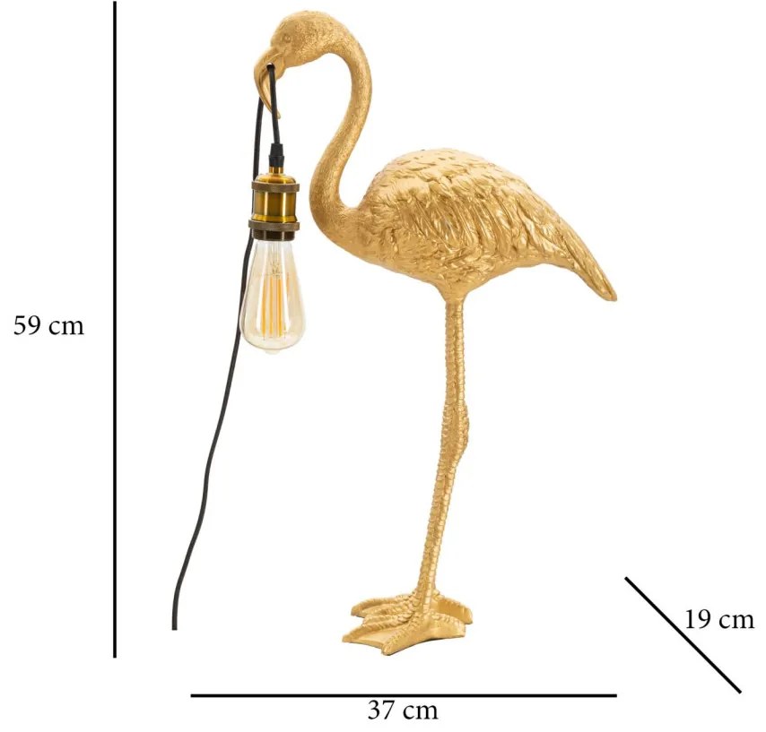 Asztali lámpa flamingó 37x19x59cm