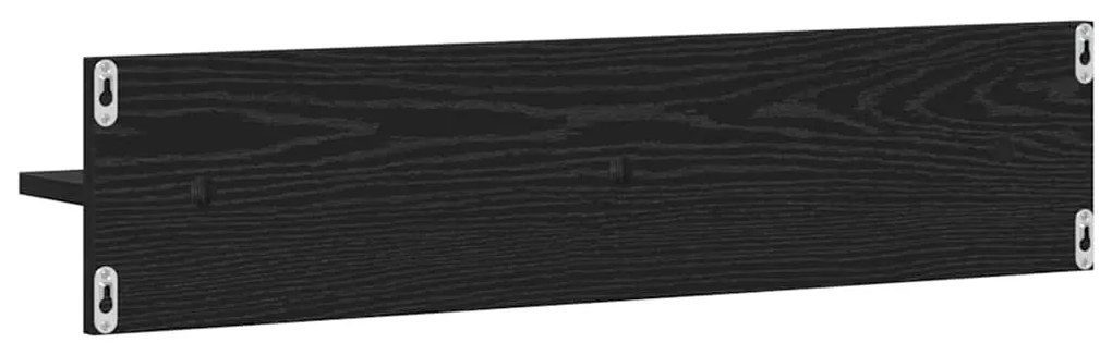 Falpolcok polcokkal 2 pcs Musta tammi 80 x 11.5 x 18 cm Faanyag