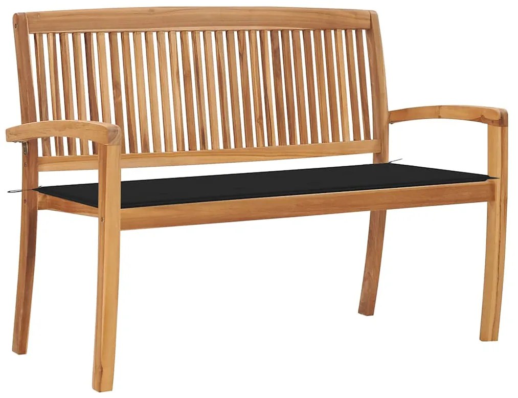 vidaXL tömör tíkfa rakásolható kerti pad párnával 128,5 cm