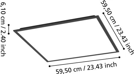 Eglo 901507-LED RGBW dimmelhető felületre szerelhető panel MORADILLO-Z LED/33W/230V 60x60cm fekete