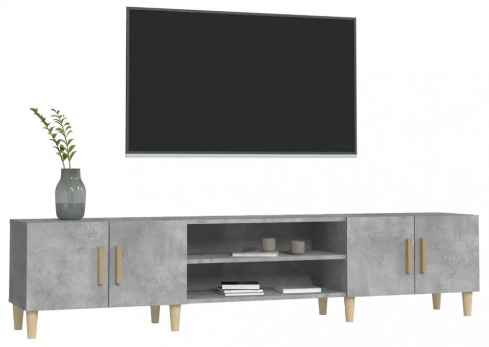 betonszürke szerelt fa TV-szekrény 180x31,5x40 cm