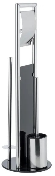WENKO 24075800 - WC szett RAVINA 20x707 cm rozsdamentes acél/ezüst/fekete
