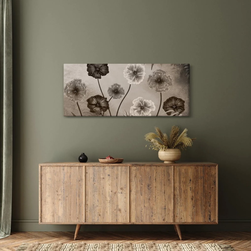 Kép - Rajzolt virágok (120x50 cm)