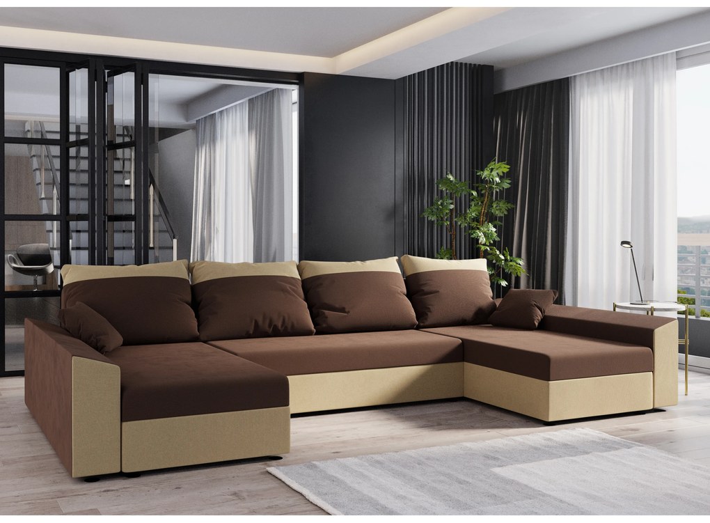 Sarok ülőgarnitúra U Paragon U (latte + sötétbarna). 1057392