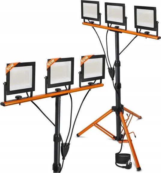 LED-reflektor állvánnyal 3xLED/50W/230V 4500K IP65 fekete/narancssárga