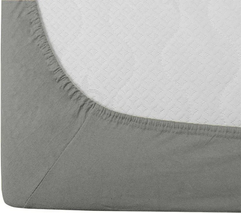 Krepp ágyneműhuzat készlet WHITE SHEEPS POLY szürke + Jersey gumis lepedő 90 x 200 cm szürke, egyszemélyes