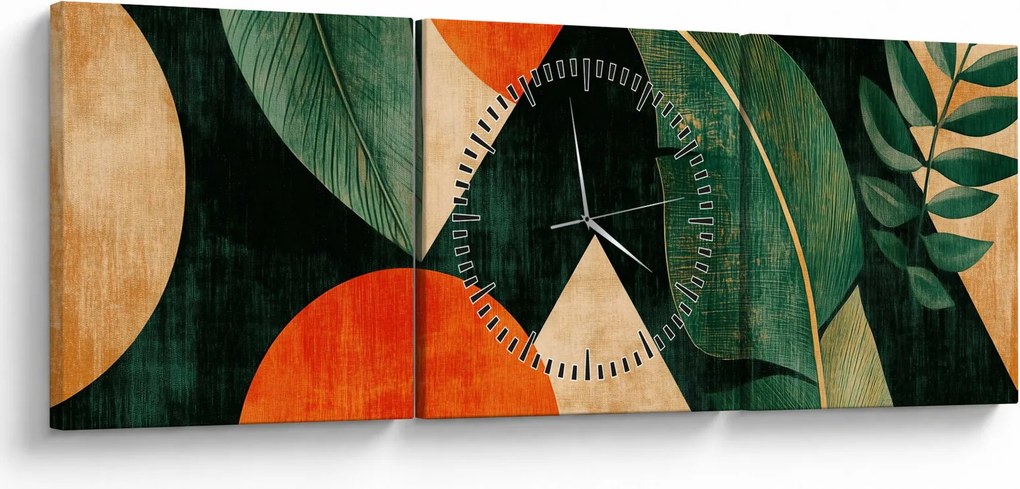 Kép - Geometrikus természeti minták II. (órával) (90x30 cm)