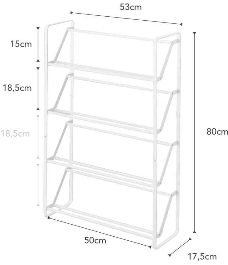 Fehér fém cipőtartó állvány Frame – YAMAZAKI