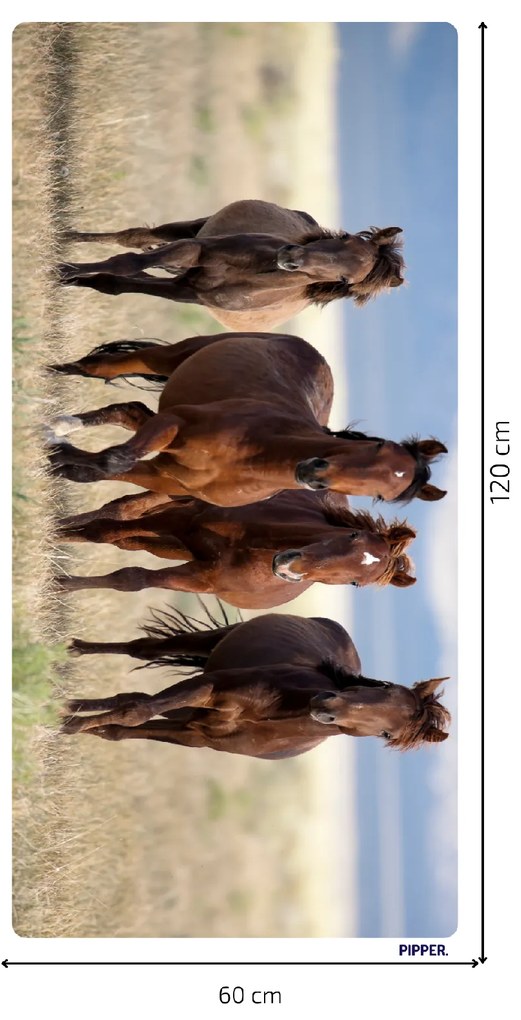 PIPPER. Öntapadós textiltapéta "Lovak"