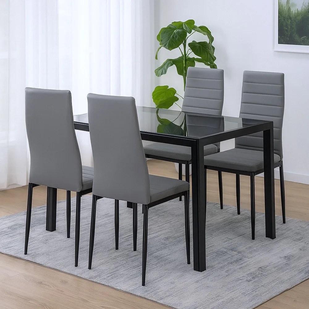 Rowan 4+1 étkező garnitúra szürke-fekete