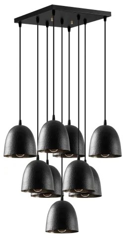 Kábeles csillár TATTOO 9xE27/40W/230V fekete