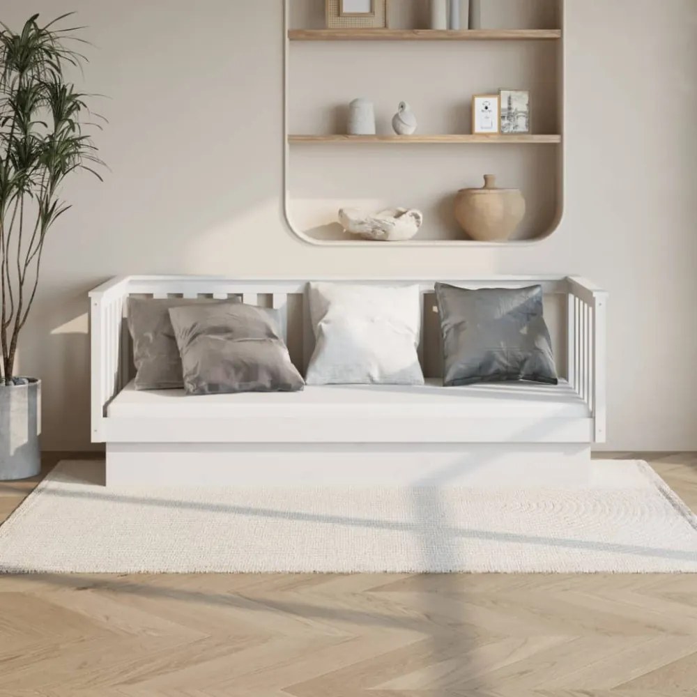 kanapéágy ágy matrac fehér 75x190 cm tömör fa fenyőfa