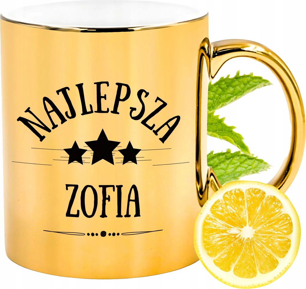 Prémium Arany Csillogó Bögre Zsófia Ajándék Nyomtatott Fotóval