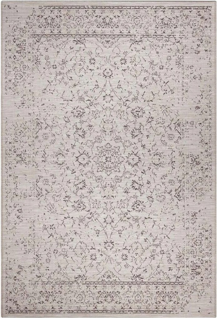 Krémszürke zsinóros szőnyeg,lapos,külső-belső 115x170cm