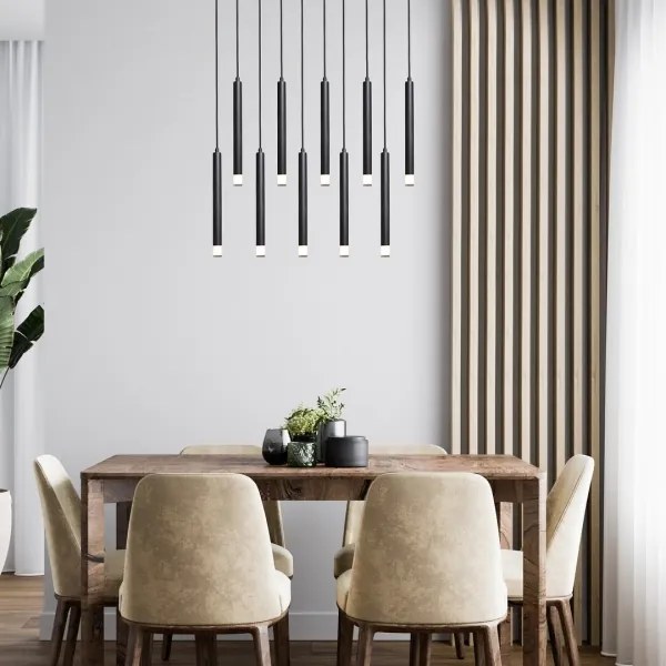 Rabalux 72364 - Csillár zsinóron RAMIRA 10xG9/5W/230V fekete