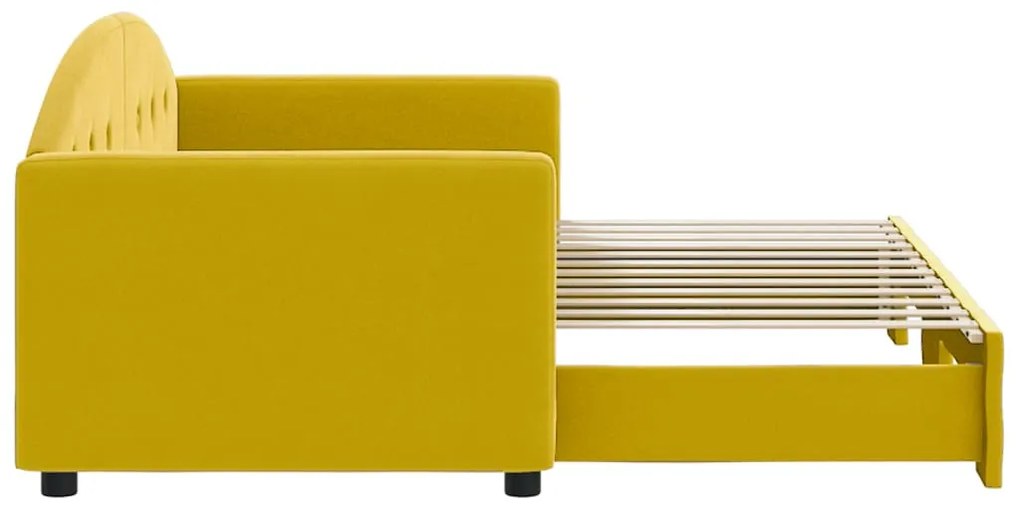 sárga kihúzható szövet heverő 80 x 200 cm