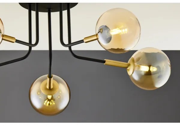 Jupiter 2038 - Felületre szerelhető csillár BURANO 5xG9/10W/230V fekete/arany/bézs