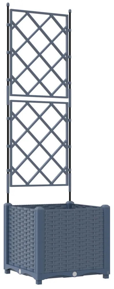 Kertész cserép rácsos változattal Szürke 40 x 40 x 143 cm PP