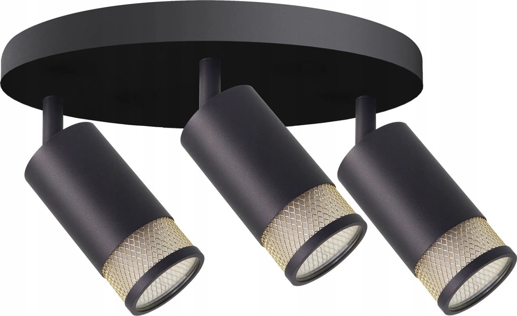 Plafon Spot Flin Candellux Fekete Fa 3xGU10 98-27696