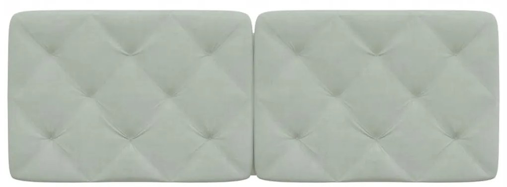 világosszürke bársony fejtámla párna 140 cm