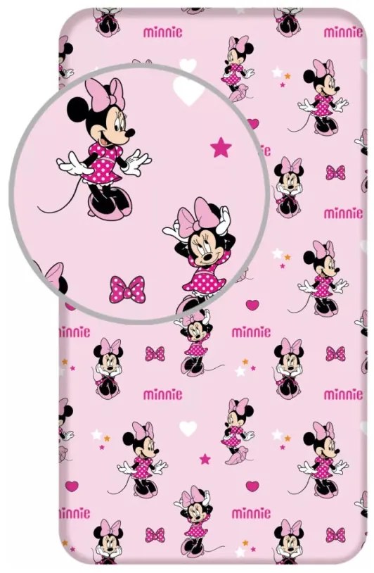 Disney Minnie Pretty in Pink gumis lepedő 90x200 cm