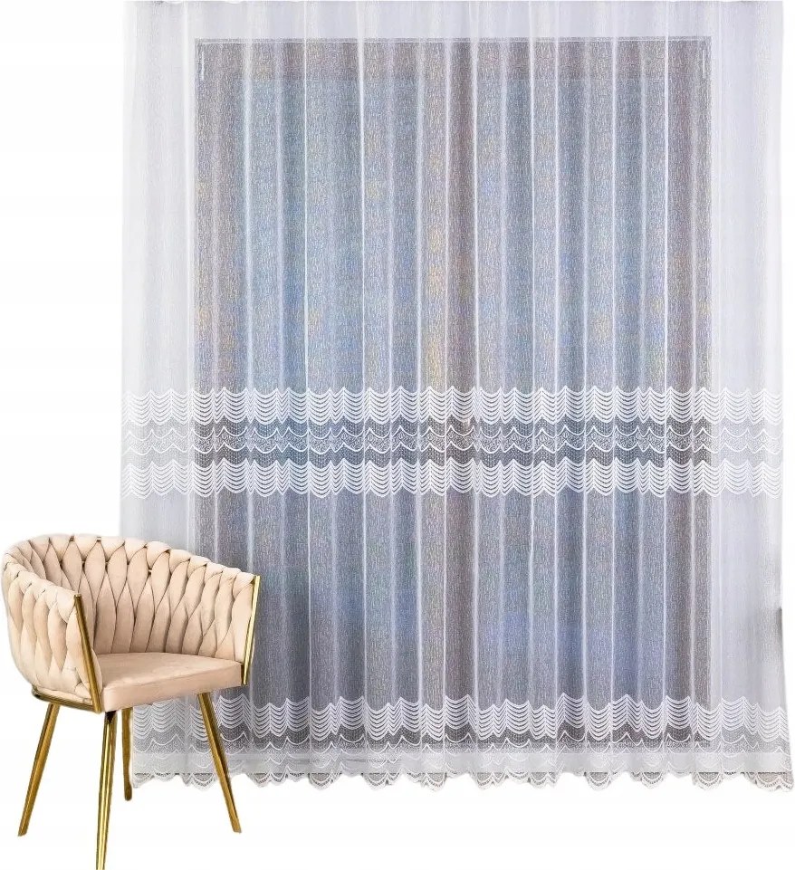 Kész Függöny Ráncoló Szalaggal, Csíkos Mintával 250x235