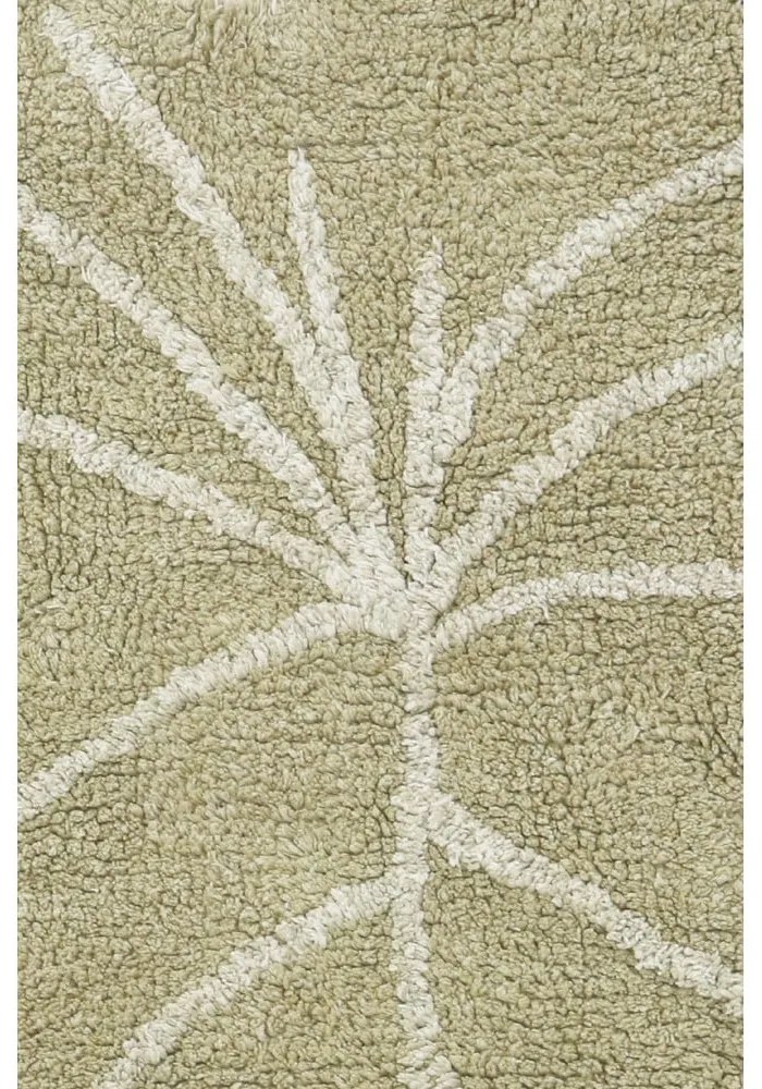 Khaki mosható kézi szövésű pamut gyerek szőnyeg 75x100 cm Mini Monstera Olive – Lorena Canals
