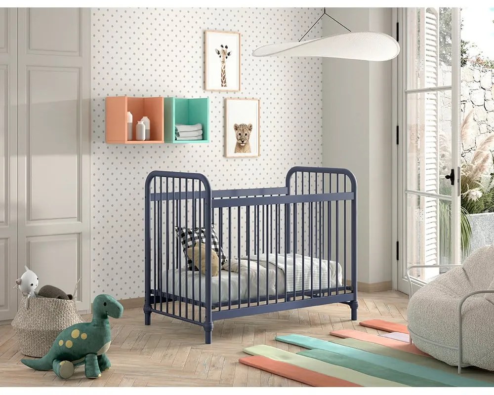 Kék fém babaágy 60x120 cm BRONXX – Vipack