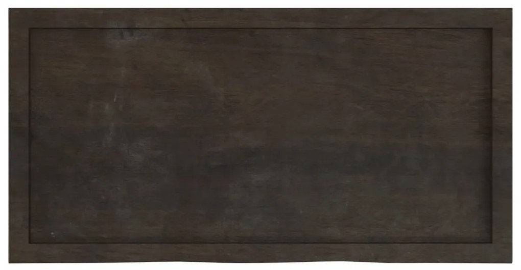 sötétbarna kezelt tömör tölgyfa fali polc 100x50x(2-4) cm