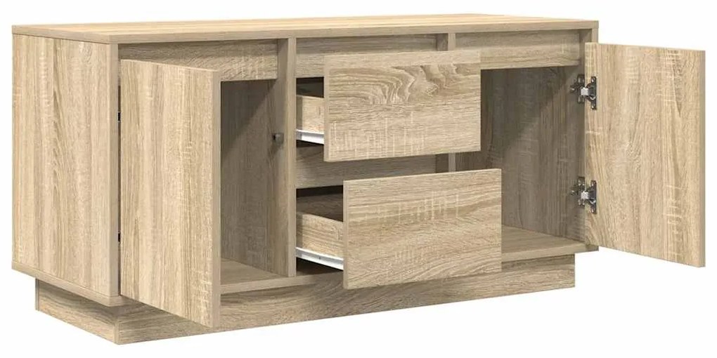 sonoma-tölgy színű TV-szekrény LED-lámpákkal 100x41x50 cm