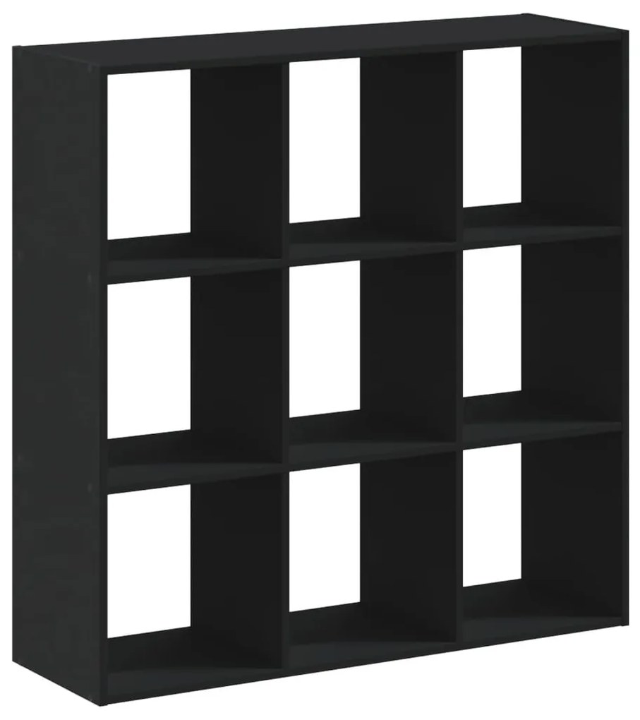 fekete szerelt fa könyvszekrény 102 x 32 x 102 cm
