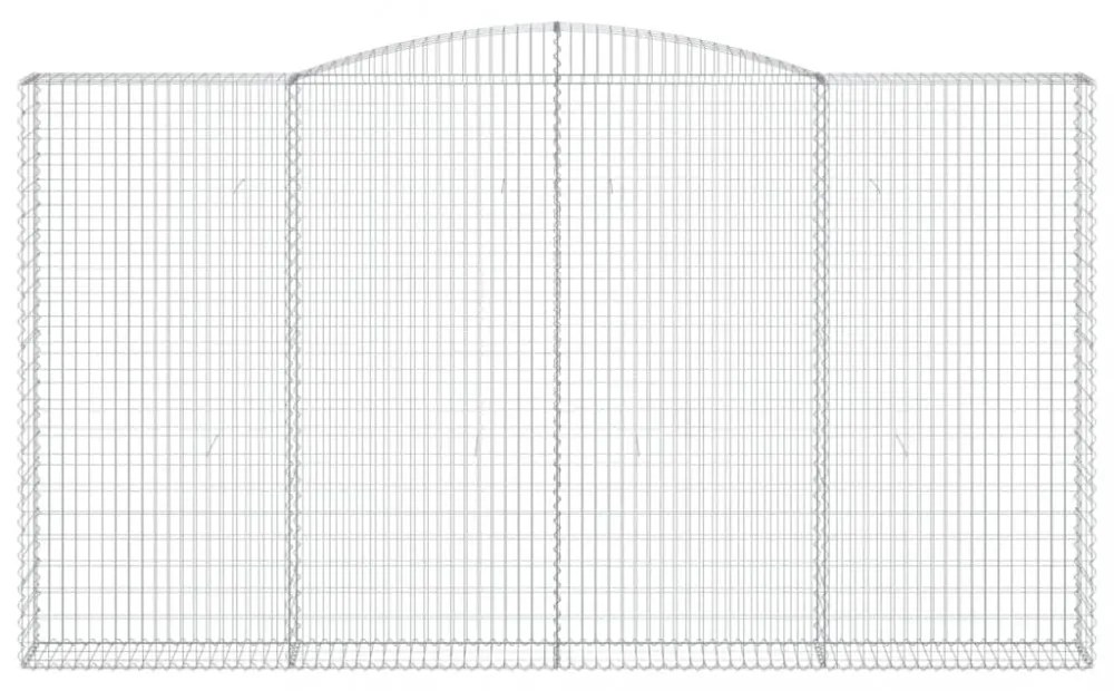 vidaXL 8 db íves horganyzott vas gabion kosár 400x30x220/240 cm