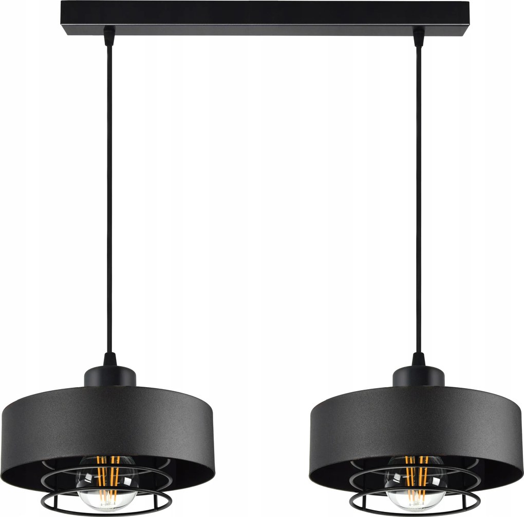 Függőlámpa Mennyezeti Csillár fekete Loft Edison