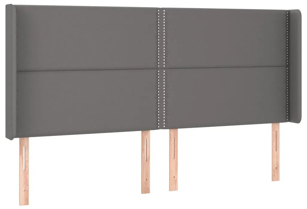 szürke műbőr LED-es fejtámla 183x16x118/128 cm