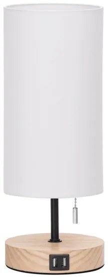 Aigostar - Asztali lámpa USB-porttal 1xE27/40W/230V fekete/krém