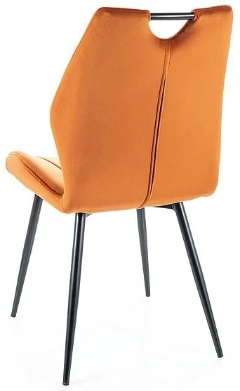Arco Velvet étkezőszék, narancssárga / fekete