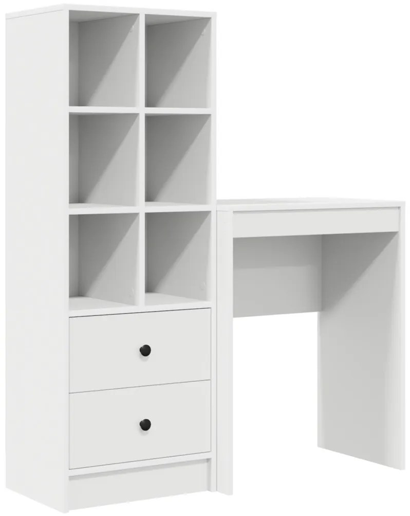 Tárolóval rendelkező íróasztal 2 pcs Fehér 45.5 x 34 x 127 cm